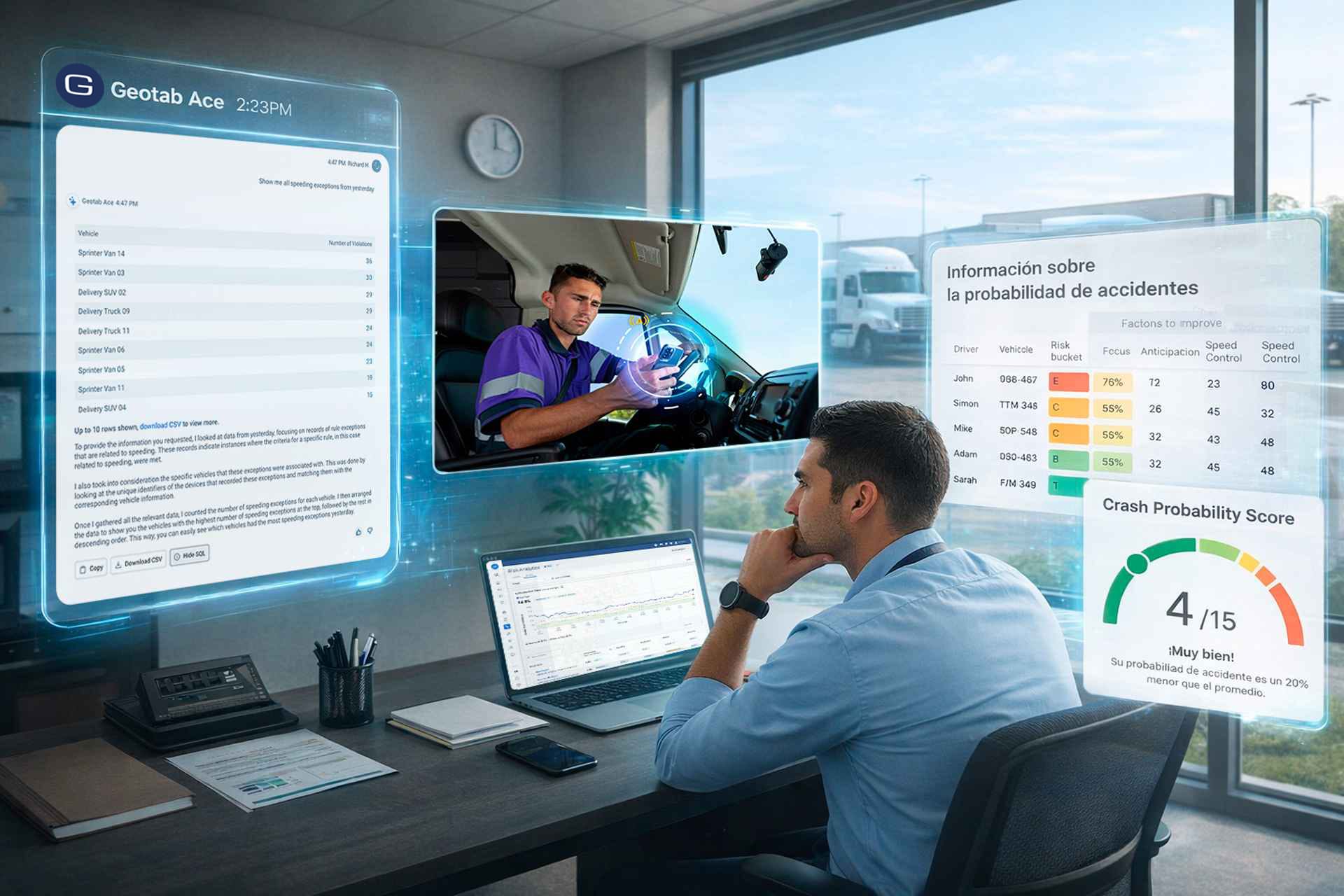 Dashboard de gestión de flotas con inteligencia artificial y telemetría avanzada de Navisaf